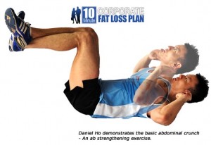 Daniel Ho demonstrates the abdominal crunch